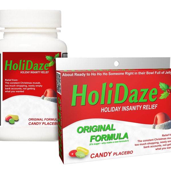 Funny Secret Santa Gift - Holidaze Candy Box or Bottle! Stocking Stuffers Christmas Gag Gift