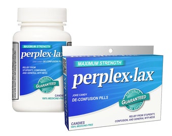 Milestone Birthday Gift: Perplex-lax Box or Bottle! Gag gift for newly seniors, folks over the hill, or anyone who is easily confused.