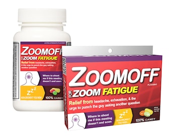 Zoom Fatigue Gag Medicine: Zoomoff Box or Bottle! Pandemic COVID-19 candy for coronavirus gag gift