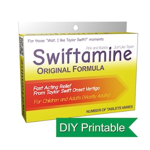 Taylor Swift Fan Gift - Swiftamine Candy Box (Printable DIY)