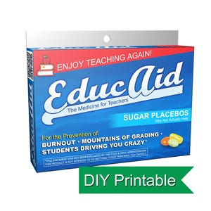 EducAid Candy Box: Lustiges Geschenk für Lehrer, zum Selberdrucken