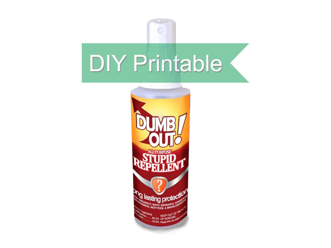 Dumb Label Stupid Repellent Label: Funny Teacher Gift (PDF Download) - Etsy