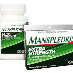 Gift for Her: Manspledrin Box or Bottle! Feminism Mansplaining Gag Gift Funny Feminist Gift for Women Smash the Patriarchy Secret Santa Gift