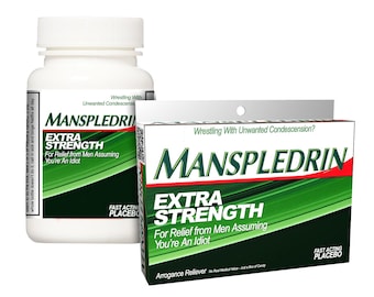 Gift for Her: Manspledrin Box or Bottle! Feminism Mansplaining Gag Gift Funny Feminist Gift for Women Smash the Patriarchy Secret Santa Gift