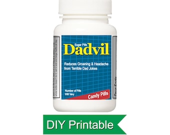 Dadvil Pill Bottle Label, Gag Gift for Dad (Printable DIY)