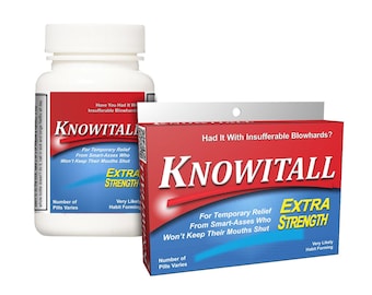 Funny Coworker Gift: Knowitall! Office Gag Gift Box or Bottle | nerdy gifts office party gift for boss dad gift secret santa gift for men
