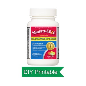 Regalo para el pastor: Botella Ministr-Eeze (imprimible) imagen 1