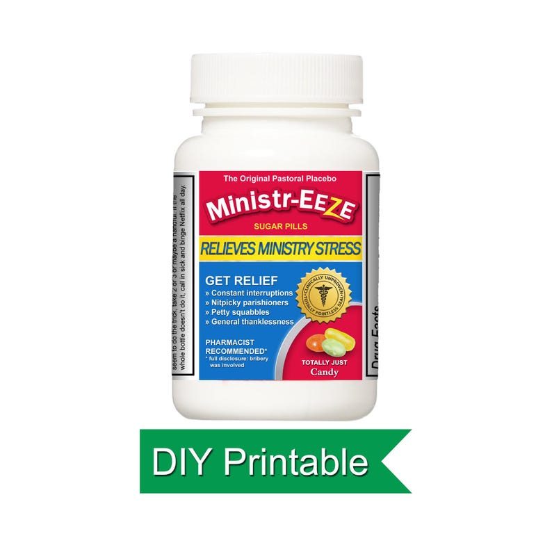 Regalo para el pastor: Botella Ministr-Eeze (imprimible) imagen 1