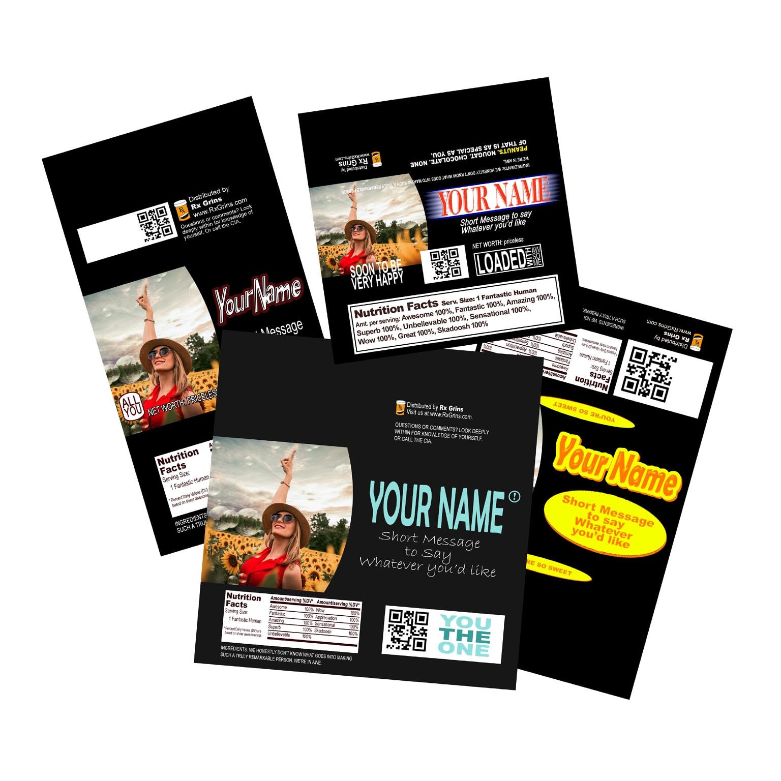 Personalized Candy Bar Wrapper Set for Download & Print - Four Styles ...