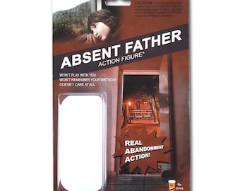 Absent Father Action Figure! Comes with Everything You See Here | Deadbeat Dad White Elephant Gag Gift Secret Santa Gift Funny