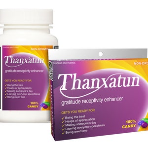 Thank You Gift: Thanxatun Box or Bottle! Fun way to say thanks to anyone! Makes a great corporate gift or office gift.