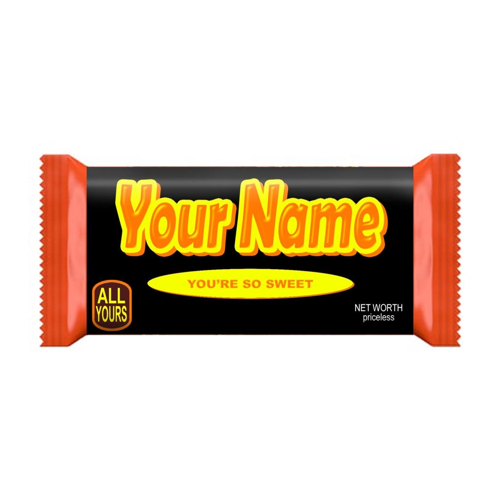 Personalized Candy Bar Wrapper Set: Custom Names, 4 Styles - Etsy