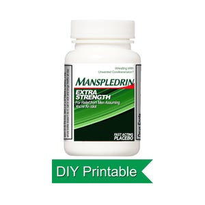 Label fles pil Manspledrin: grappig cadeau voor vrouwen (afdrukbaar doe-het-zelf) afbeelding 1