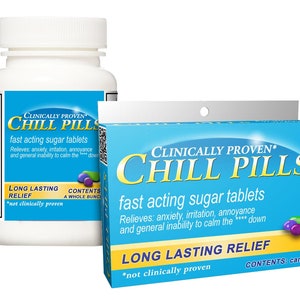 Mental Health Gift: Chill Pills Candy Box or Bottle! Take a Chill Pill with these "medicines". Fun gag gift for nurses, doctors, or anyone