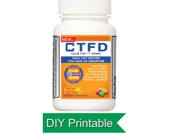 Calm the F*** Down Pill Bottle Label: Funny Gag Gift (Download & Print)