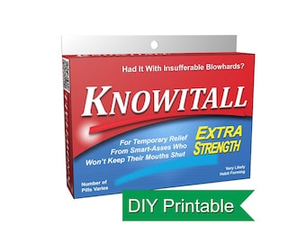 Gag Gift: Knowitall Pill Box (Download & Print)