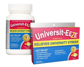 College Gifts: Universit-Eeze Box or Bottle, Gag Gift, Funny University Gift, New College Student, Care Package