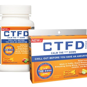 Nurse Gift / Pharmacist Gift: CTFD Box or Bottle! The gag gift for your doctor that says, "Let's all be more chill." Fun for Secret Santas.