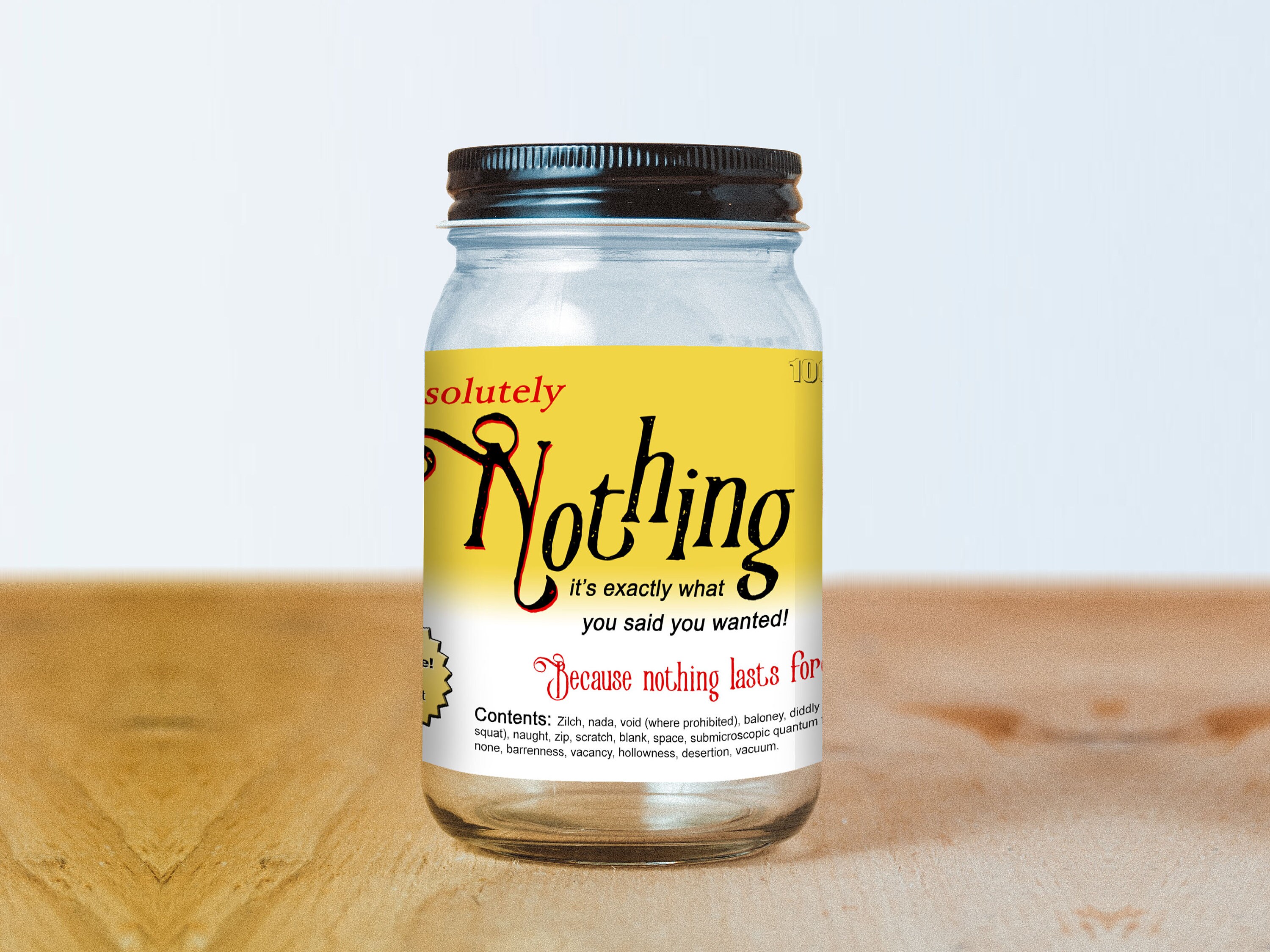 Jar Of Nothing Label, Chalkboard Label Personalized Gag Gift Holiday Gift,  Christmas Gift, Birthday Gift, Retirement Gift Printable