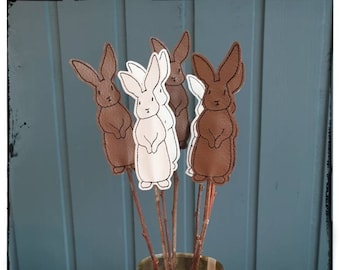 Flower stud rabbit, decoration Easter