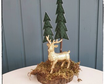 Christmas decoration deer and fir