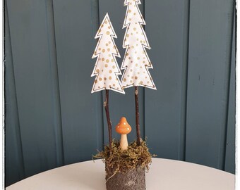 Christmas decoration fir and mushroom