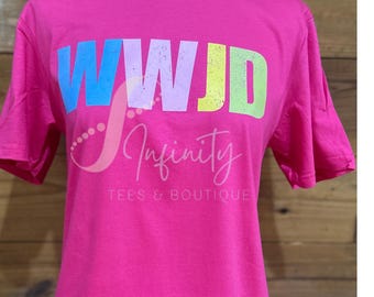 Colorful WWJD Christian Tee