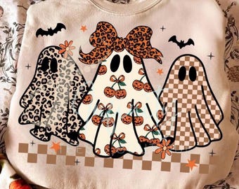 Estampado de leopardo y fantasma de calabaza