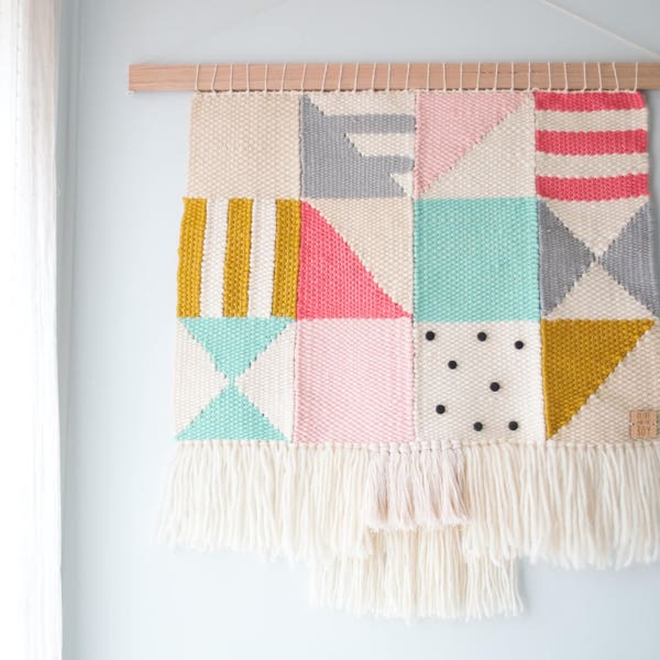 Large Modern Scandi Wall Weaving | Palm Beach Palette | Loom | Wall Hanging | Tapestry |