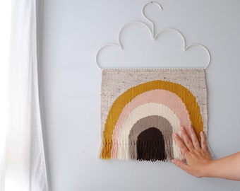 70's palette Rainbow Weaving | Modern Tapestry | Texture | Cloud Hanger | Wall Hanging | Cloud Hanger