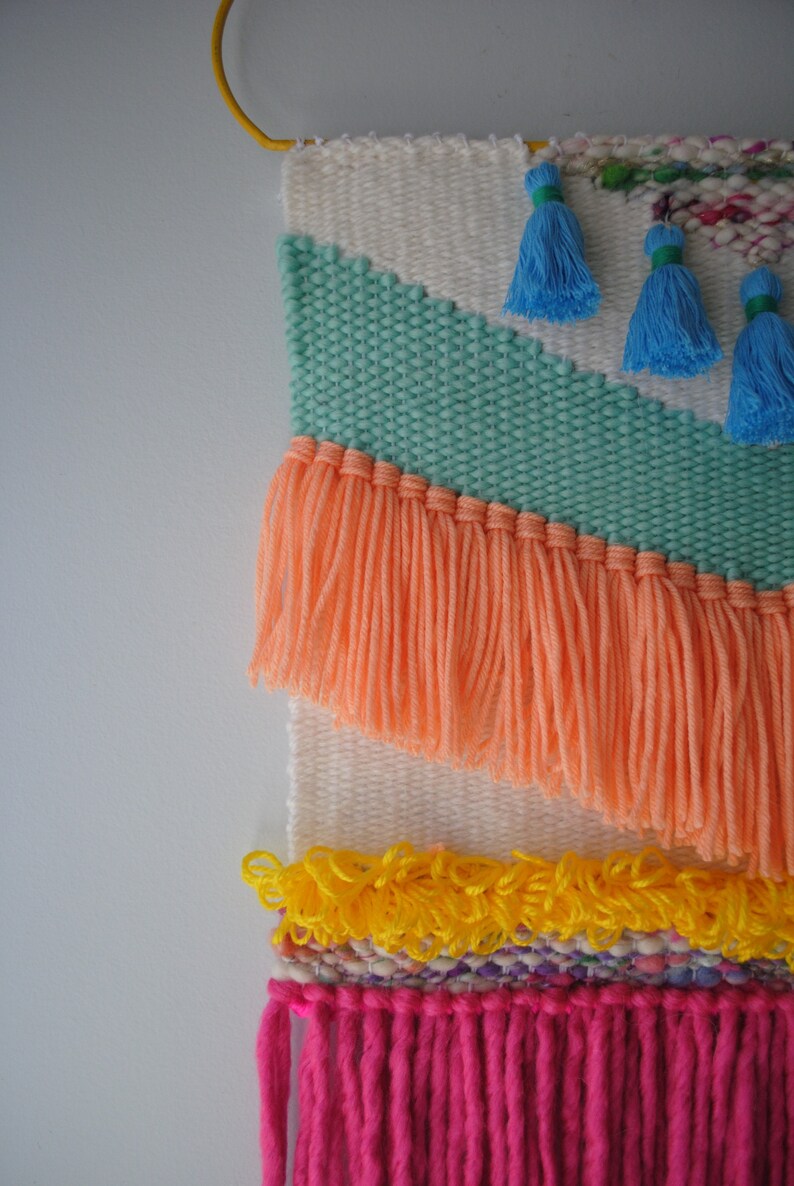 Colourful Bright Tassel Wall Weaving Loom Wall Hanging Etsy