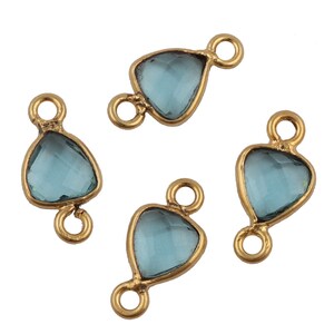 Amethyst Trillion Charm: Gold Plated Bezel, Necklace Jewelry Supply