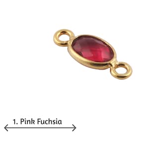 Handmade 6 MM Oval Shape Bezel Connector, Gold Plated Connector Making Pendants Jewelry, Double Bail Charms For Making Necklace Jewelry BO6D