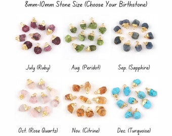 Dyed Ruby Connector: Gold Plated Raw Gemstone Charm, Jewelry Making