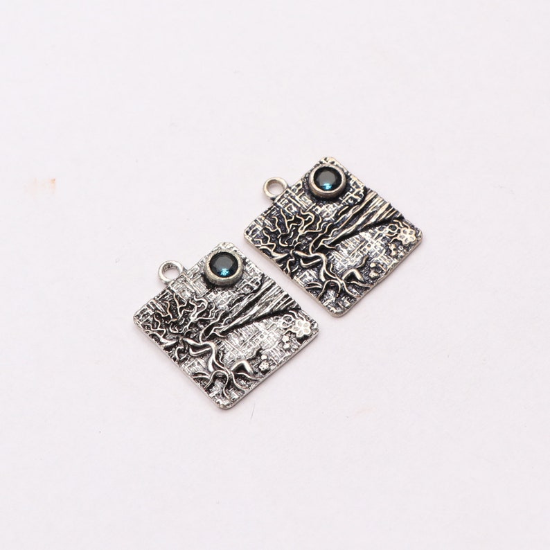 Topaz A-14590 Onyx Gemstone Earring Connector Single Bail Connect DIY Components Earrings Pairs Oxidized Earrings Women Earrings Jewelry