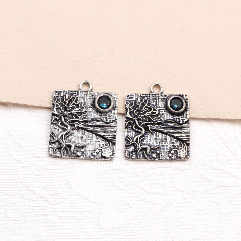 Topaz A-14590 Onyx Gemstone Earring Connector Single Bail Connect DIY Components Earrings Pairs Oxidized Earrings Women Earrings Jewelry