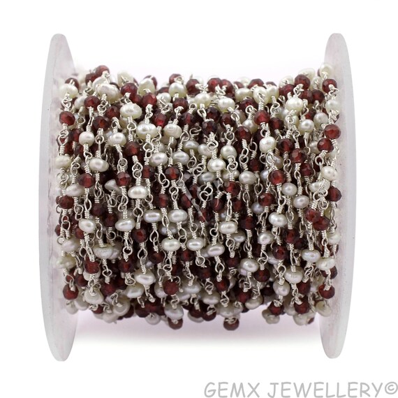 Gemstone Chain Rhodolite Garnet 