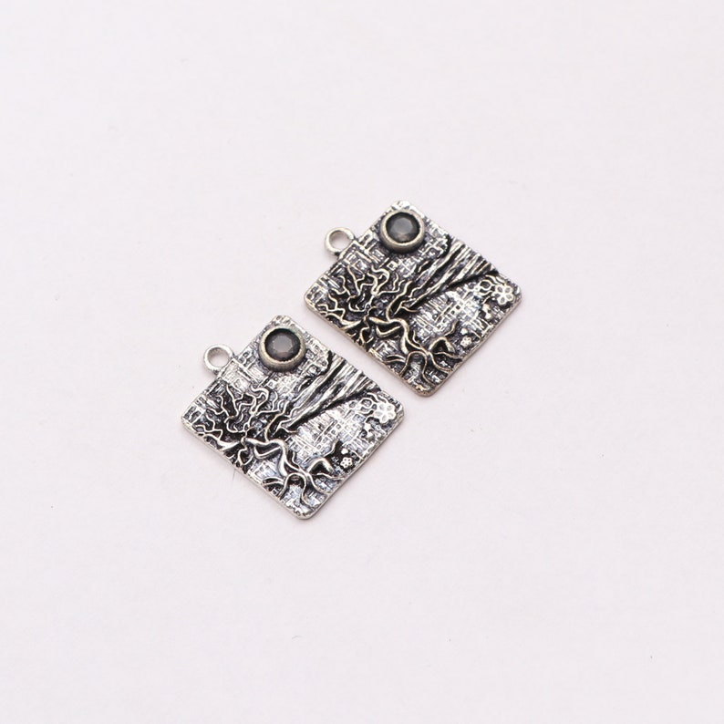 Topaz A-14590 Onyx Gemstone Earring Connector Single Bail Connect DIY Components Earrings Pairs Oxidized Earrings Women Earrings Jewelry