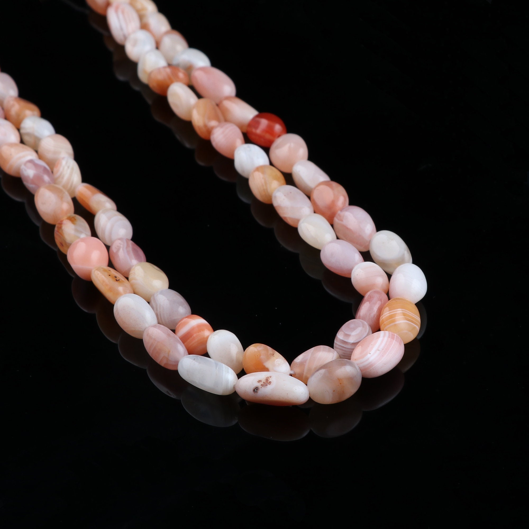 Peach Agate Gemstone Nugget Beads Center Drilled Beads Etsy UK