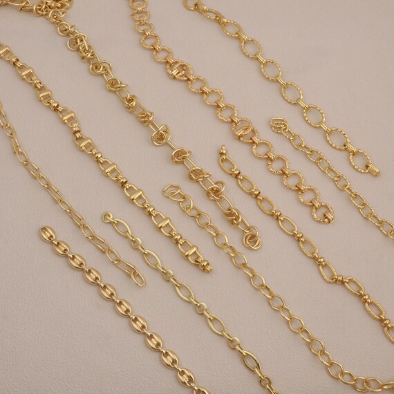 18K Gold Plated Cable Chain, Textured Link Necklace, DIY Jewelry
