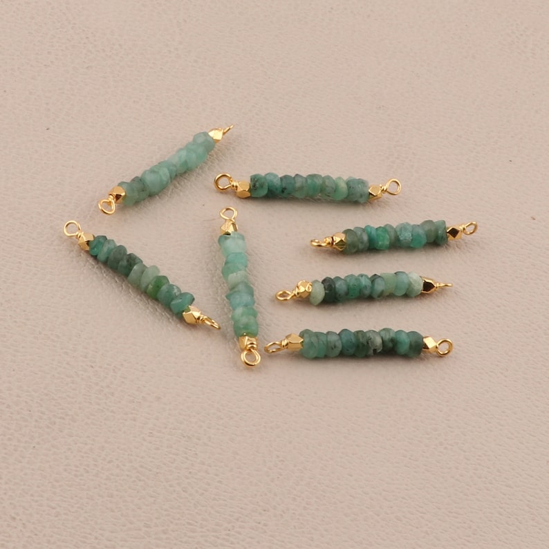 Natural Amazonite Emerald /& Different Gemstone Connector Gold Plated Connectors GJ-1284 DIY Connectors Wire Wrapped Beaded Connectors