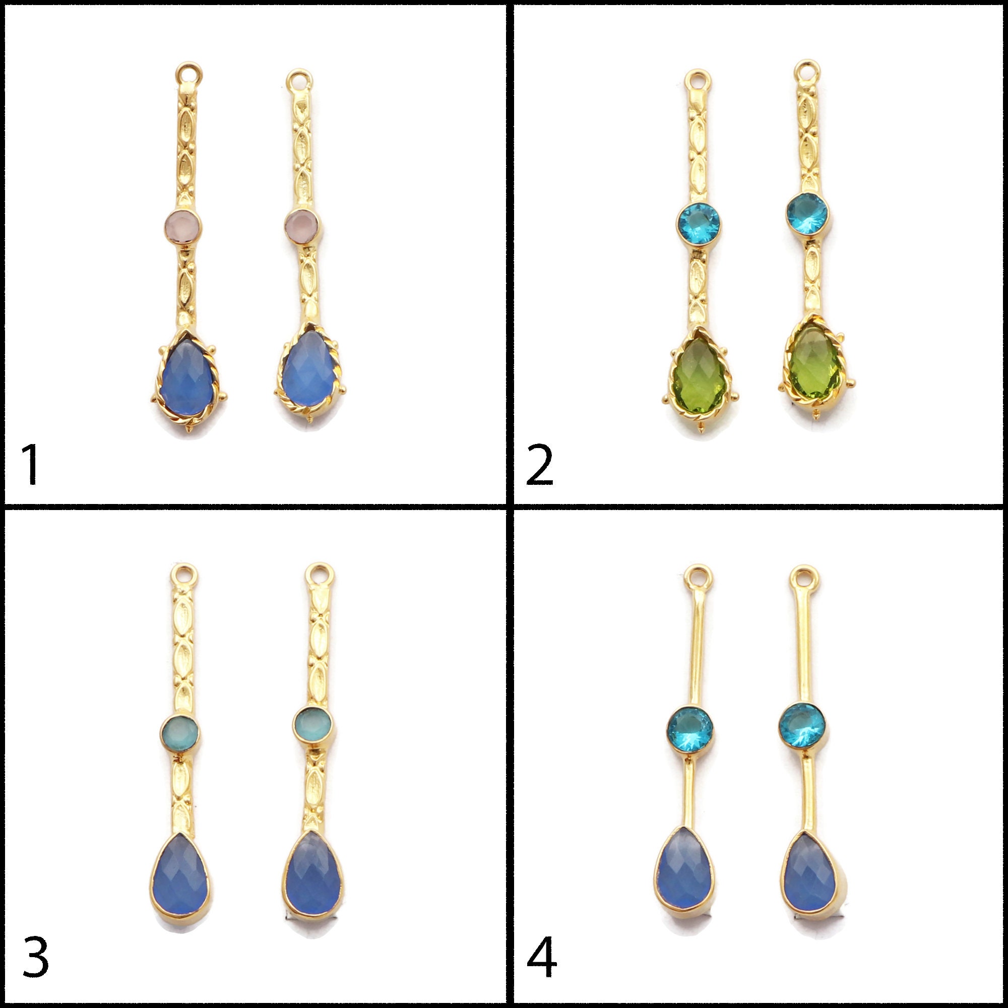 Wedding Earring Fashion Jewelry Multi Gemstone Earrings Diy