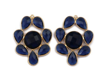 Diy Multi Color Earring Pair , Iolite, Moonstone, Gemstone, Components Earring Connector, Mix Shape Earrings Jewelry Supplies (A-7272)