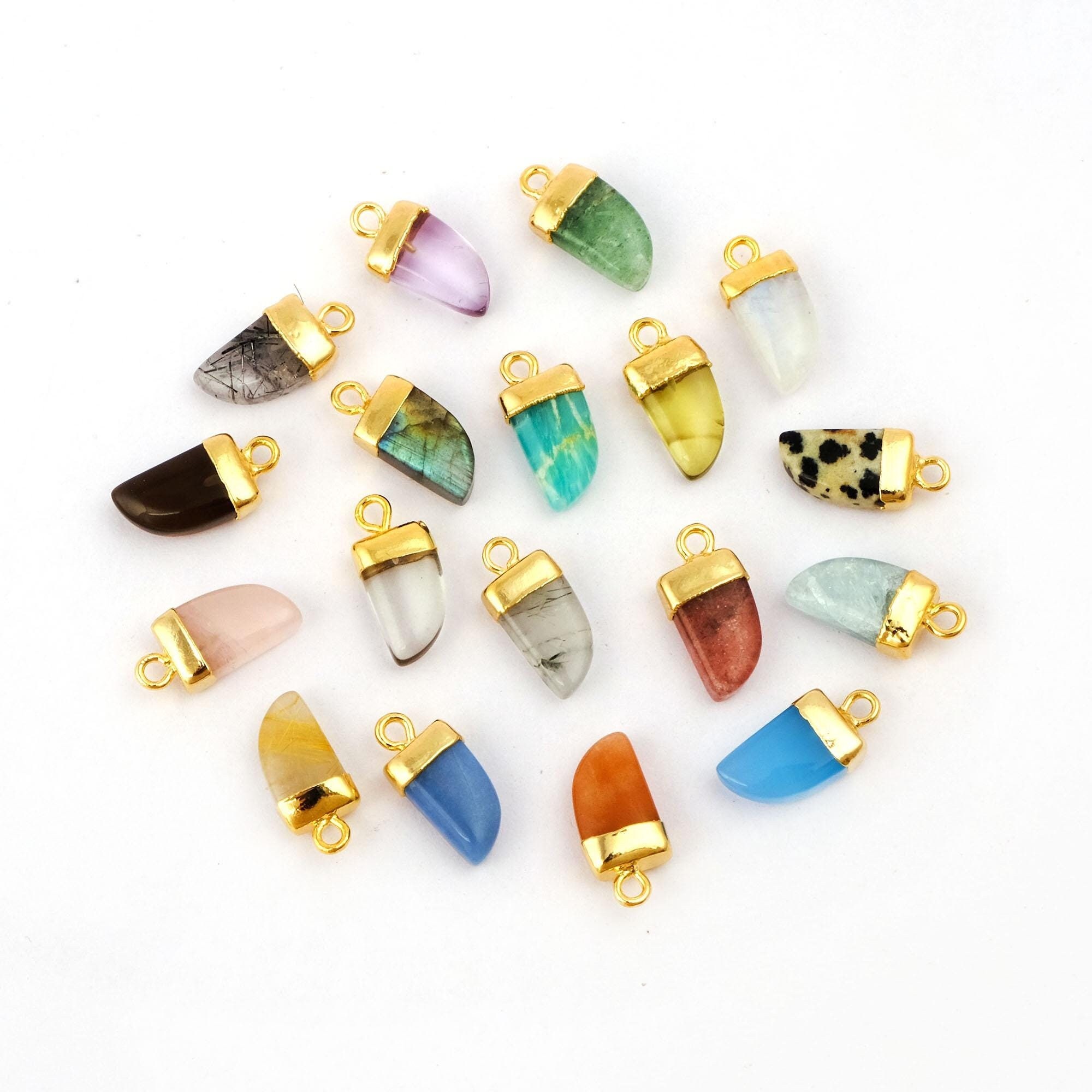 Tiger Nail Shape Pendants Enhancer, Gold Electroplated Cap