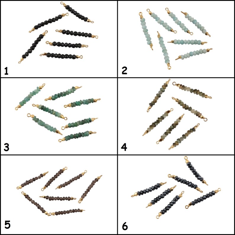 Natural Amazonite Emerald /& Different Gemstone Connector Gold Plated Connectors GJ-1284 DIY Connectors Wire Wrapped Beaded Connectors