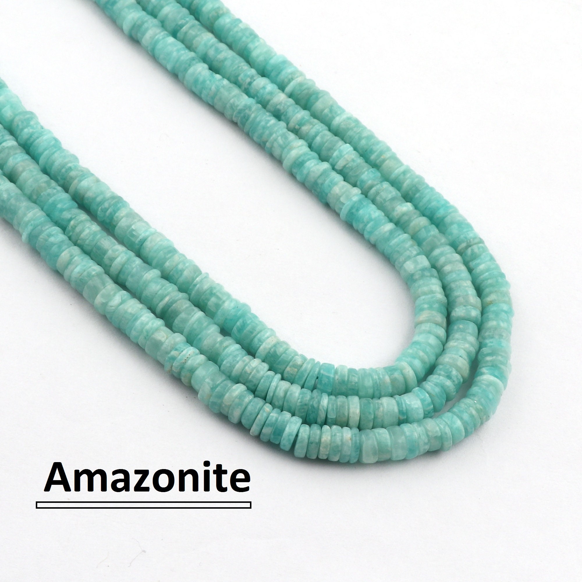 5-6 MM Plain Heishi Reifenperlen, natürliche Amazonit Reifenstränge für die Herstellung von Schmuck, 40 cm Großhandelslos Versorgung, Erkenntnisse Perlenschmuck TB-13