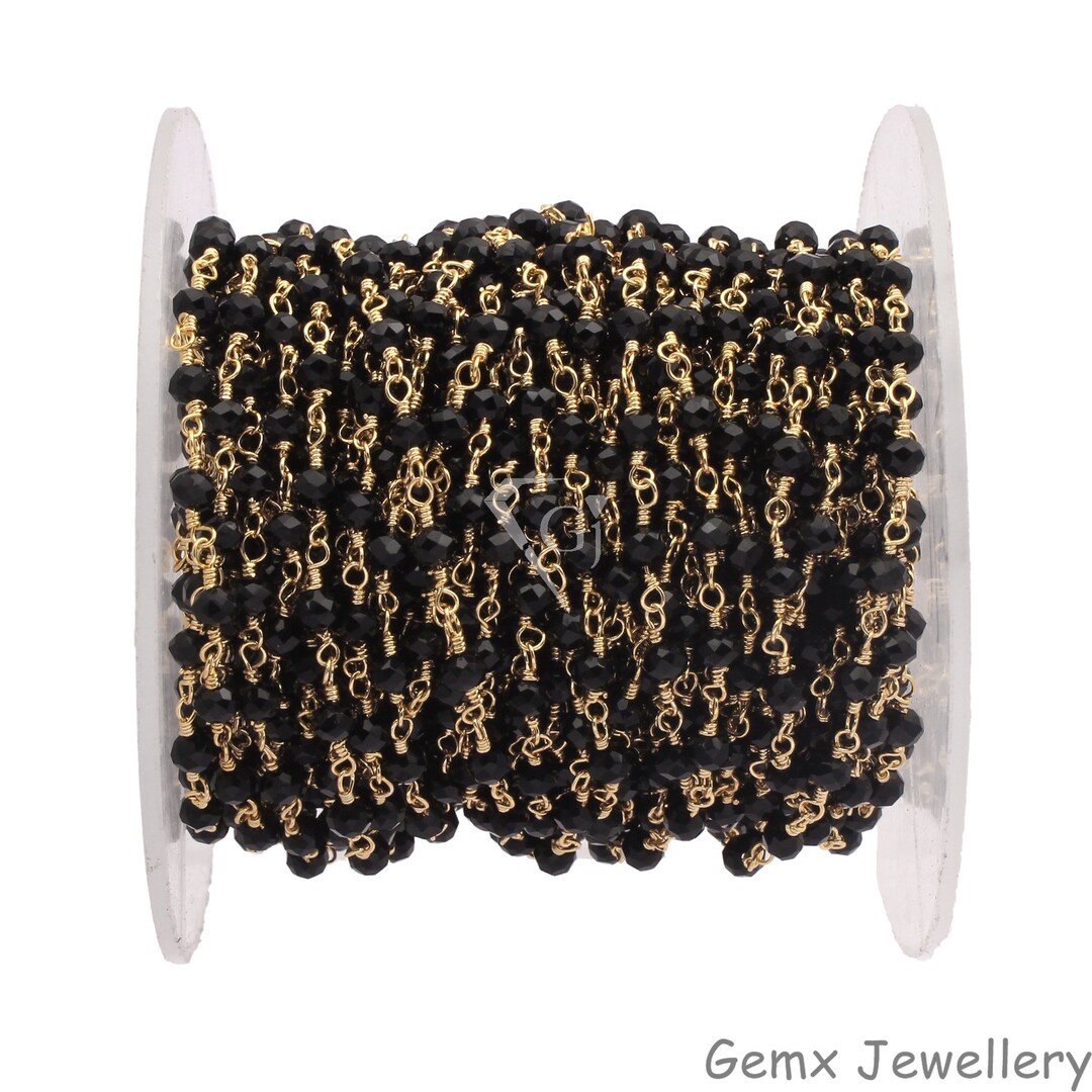 ブラックオニキスの長いロザリオ 黒の聖ベネディクトのロザリオ、宝石オニキスの聖ベネディクトの