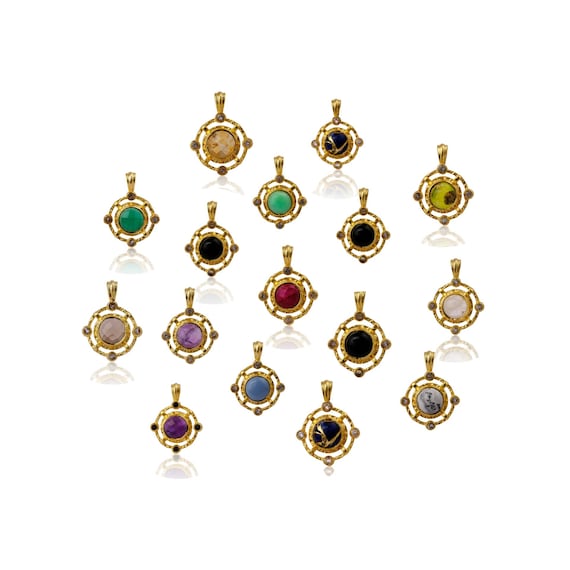 Attractive Gemstone Pendants, Gold Filled DIY Pendant Jewelry, Amazonite, Carnelian, Round Stone Charms, Zircon Charm For Earring Supply3122