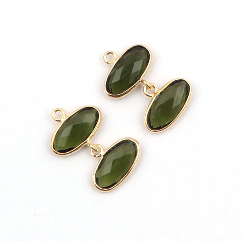 Toumaline /& Swiss Topaz Earring Components Pair Making Earrings Bezel Gemstone Connector Charm Making Jewelry GJ-5091