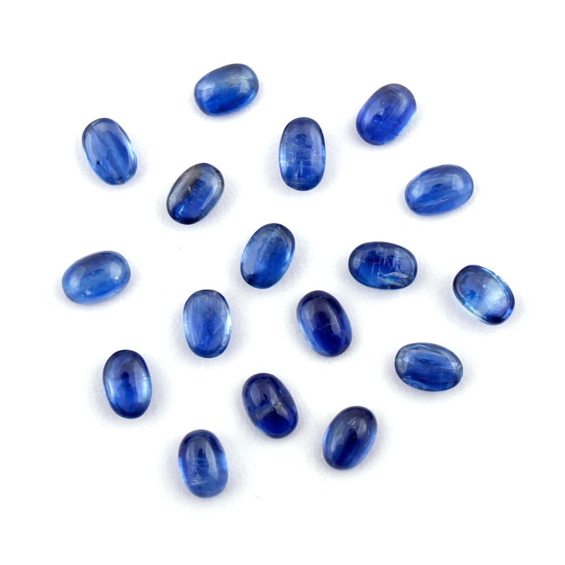 Oval Shape Flatback Cabochon 4x6 mm Oval Gemstone Cabochon Natural 5 Pcs Lot Kyanite Gemstone